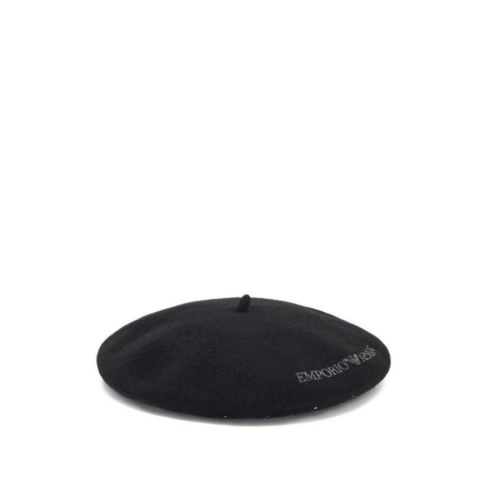 EMPORIO ARMANI Wool Blend Beret Women BLACK Caps & Hats